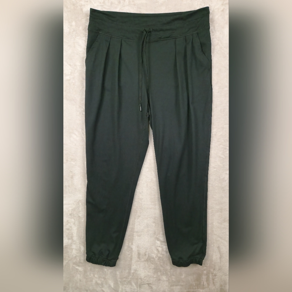 Lole‎ Jogger Pants Pleat Front Black Elastic Waist Drawstring Women's Size XXL